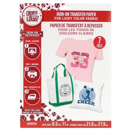 Create Out Loud Iron-on Transfer Paper for Fabric, 8.5 in. x 11 in.