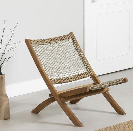 Wood and Woven Rope Lounge Chair from the collection Balka South Shore ...