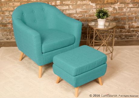 teal chair and ottoman