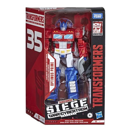 Transformers Toys Generations War for Cybertron 35th Anniversary Special Edition WFC-S65 Classic Animation Optimus Prime - Cel Shaded Deco