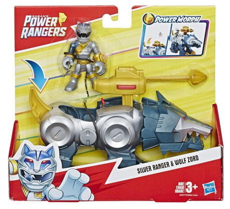 Playskool Heroes Power Rangers Silver Ranger and Wolf Zord 2-pack ...