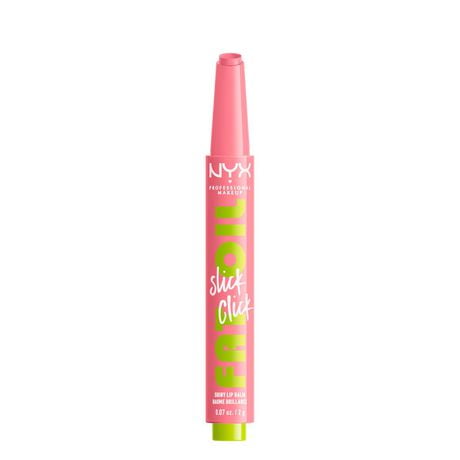 NYX PROFESSIONAL MAKEUP, Fat Oil Slick Click, Balm in a stick, Infused with nourishing oils, High shine finish - Double Tap (Raspberry Pink), Light buildable pigment