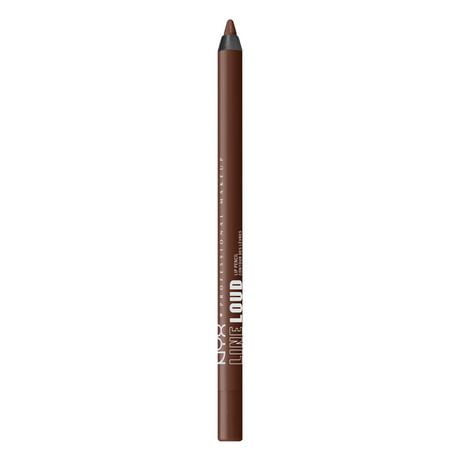 NYX PROFESSIONAL MAKEUP, Line Loud, Waterproof Lip Pencil, Infused with Vitamin E, Vegan Formula - AMBITION STATEMENT, Transfer resistant. Fade resistant.