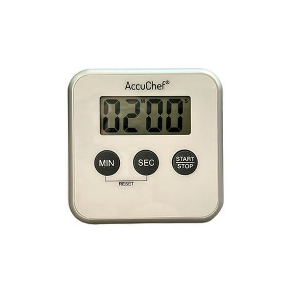 AccuChef Digital Timer, Model 2105, black or white, plastic, 99 mins, 59 seconds