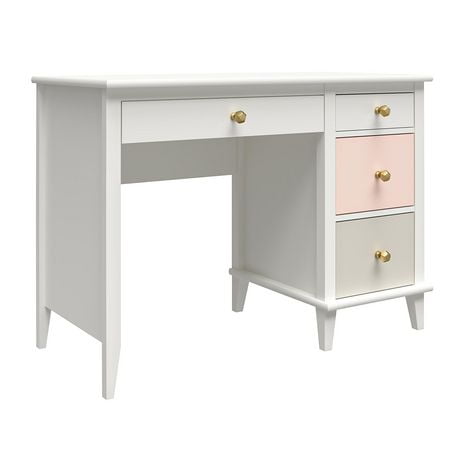 Monarch Hill Poppy Kids’ White Desk, Peach and Taupe Drawers | Walmart ...