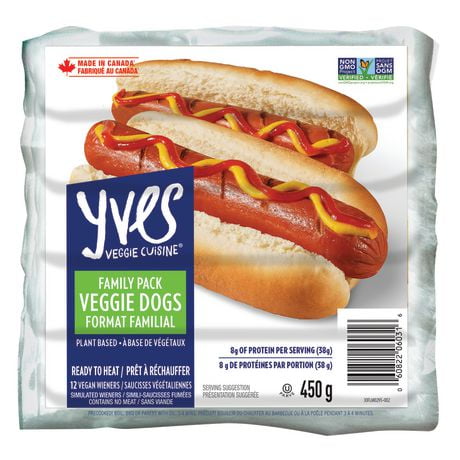 Yves Saucisses Veggie Dogs format familial 450 g, Chiens végétariens