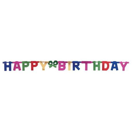 Large Multi Color Happy Birthday Party Banner 108" x 8", Large Happy Birthday Banner