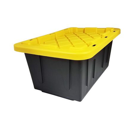 Homz Durabilt® 15 Gallon Tough Container, Black Base with Yellow Lid