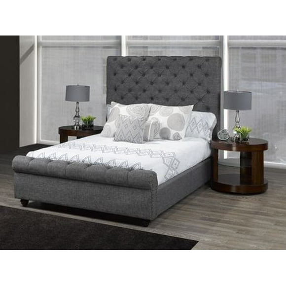 Victoria King Platform Bed, Grey