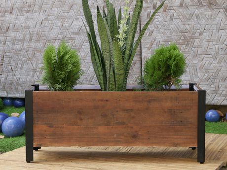 Grapevine Rectangular Urban Garden Recycled Wood Planter 