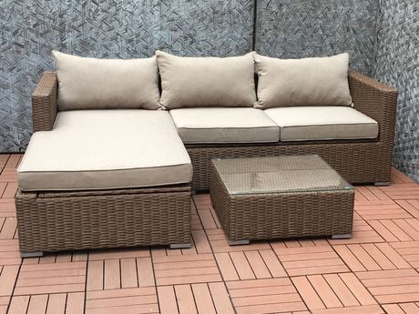 Patio Flare Emmett Deep Seating Sofa Sectional Set with ...