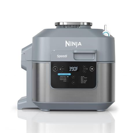 Ninja SF300C Speedi,Autocuiseur rapide et friteuse à convection, Capacité de 6 pintes, Fonctionnalité 10 en 1, Gris sel de mer Systeme de Cuisson Rapide