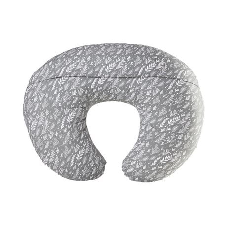 Dr. Brown's Breastfeeding Pillow with Removable Cover for Nursing Mothers, Machine Washable, Cotton Blend, Grey