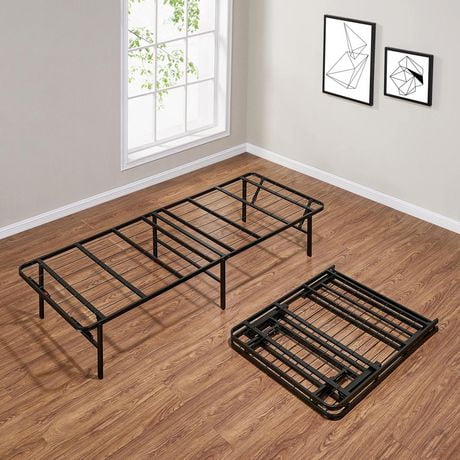 Mainstays 14" High Profile Foldable Steel Bed Frame, Powder-coated ...