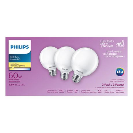 Philips Led 5w G25 Medium Base Soft, What Light Bulbs Are Easy On The Eyes