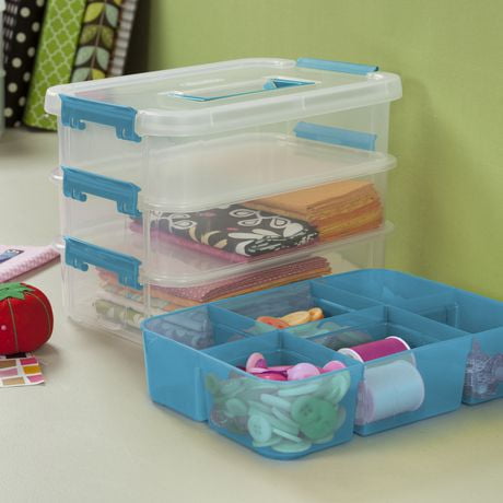 Sterilite Stack & Carry 3 Layer Clear Handle Box & Tray | Walmart Canada