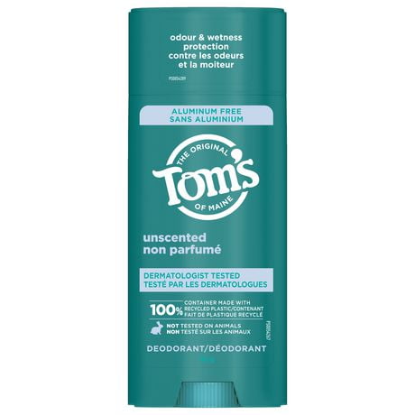 Tom’s of Maine Unscented Natural Deodorant for Women and Men, Aluminum Free, 92g, Tom's of Maine Unscented Deodorant