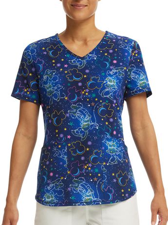 Purple Label by Healing Hands Women's Amanda V-Neck Print Top Clearance