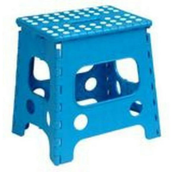 Superio Folding Step-Stool 13 Inch (Blue), Anti Slip Dots - Kid, Toddler, Adult and Seniors Step Stools