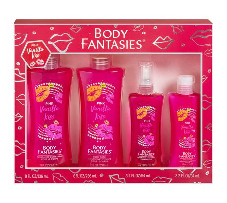 Body Fantasies Pink Vanilla Kiss 4pc Gift Set - Walmart.ca