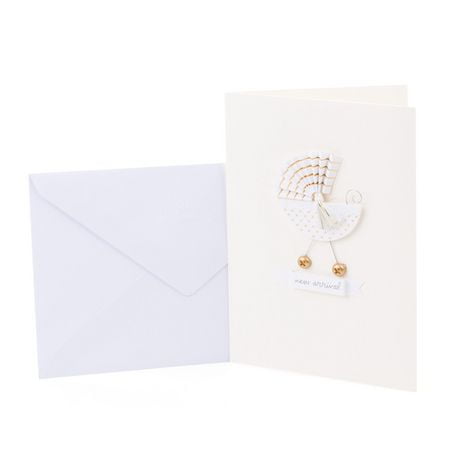 Hallmark Signature Paper Craft Baby Shower Card (Stroller)