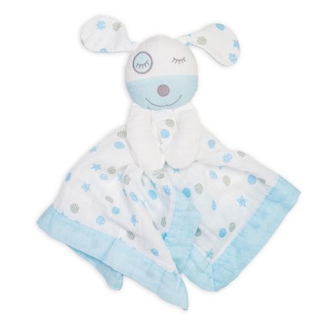 Lulujo Lovie Security Blanket Cotton Muslin Blue Puppy | Walmart Canada
