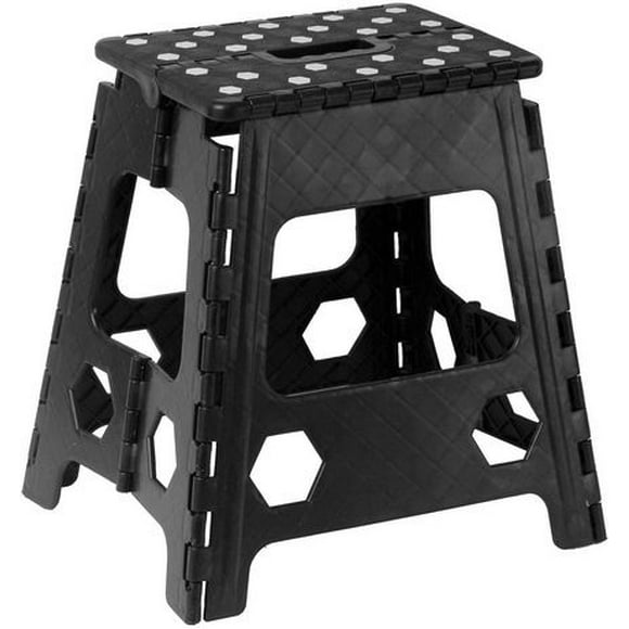 Superio Folding Step Stool - 15-in - Black