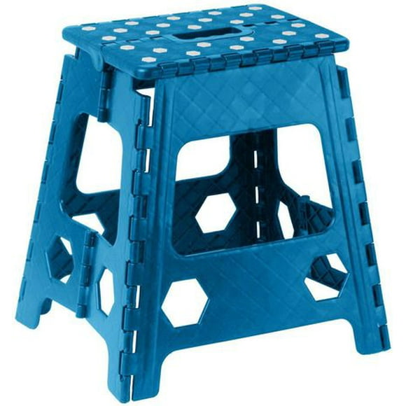 Superio Folding Step Stool - 15-in - Blue
