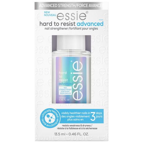 essie care hard to resist advanced nail strengthener, 8-free vegan formula, formulated with MS technology, clear, 13.5 ml, This clear tint formula strengthens soft, damaged nails while making nails visibly healthier after 3 days