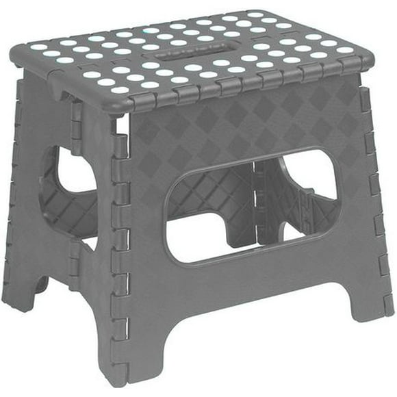Superio Folding Step Stool - 13-in - Grey