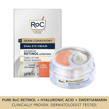 RoC - Derm Correxion®️- Dual Eye Cream - Advanced Retinol & Peptide (2x10ml), Dual Eye Cream