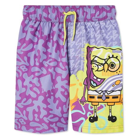 SpongeBob SquarePants Boys' Swim Trunk, Sizes XS-L