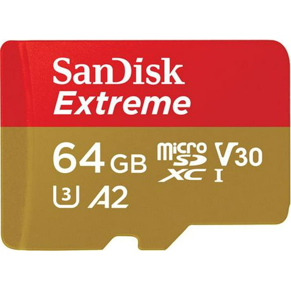 Carte SanDisk ExtremeMD microSDXCMC UHS-I de 64 Go et de classe de performance A2 – SDSQXA2-064G-CW6MA 64Go microSDXC