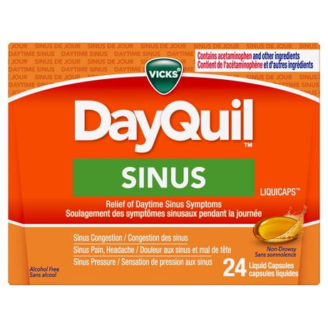 Vicks DayQuil Sinus Relief Liquicap Medicine, Liquid Capsules, Non-Drowsy Multi-Symptom Daytime Relief for Sinus Headaches and Pain, Sinus Congestion, and Sinus Pressure Liquicaps