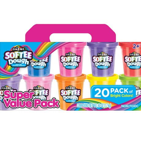 Cra-Z-Art Softee Dough Super Value 20 Pack, Rainbow Dough Set for Kids ...