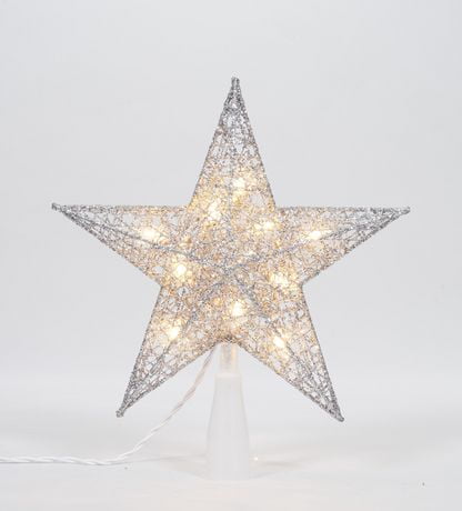 Holiday Time 9-Inch Star Tree Topper with Clear Incandescent Lights ...