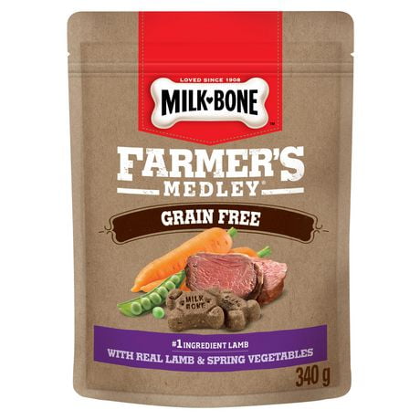 Milk-Bone Farmer's Medley Grain Free Real Lamb & Spring Vegetables Crunchy Dog Treats, 340g