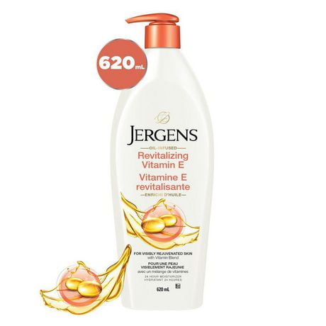 Jergens Revitalizing Vitamin E Moisturizer & Body Lotion for Dry Skin, 620mL, Dermatologist Tested | 620 ML