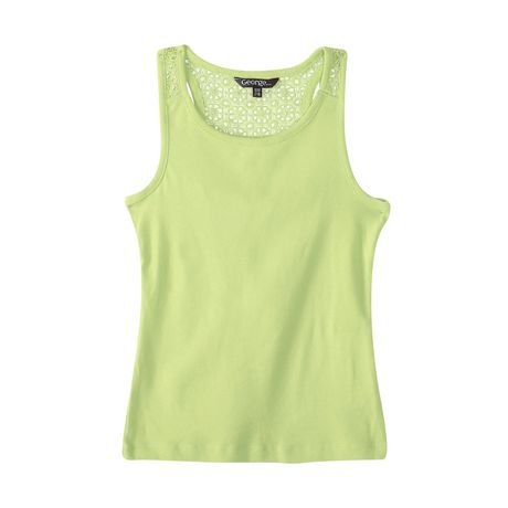 George Girls' Crew-Neck Lace-Back Tank Top | Walmart Canada