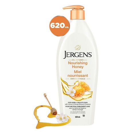 Jergens Nourishing Honey Moisturizer & Body Lotion for Dry Skin, 620mL