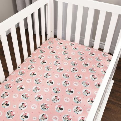 2-Pack Cotton Flannel Fitted Crib Sheets Going Dotty Disney Minnie Mouse
