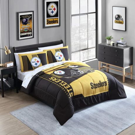 Ensemble de lit imprimé dans un sac NFL Pittsburgh Steelers-L2P
