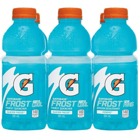 Gatorade Frost Glacier Freeze Sports Drink, 591 mL Bottles, 6 Pack ...