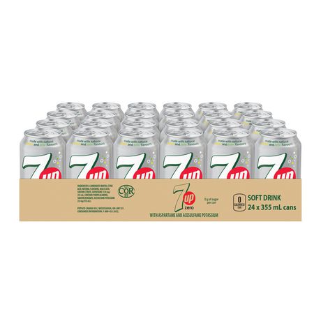 7UP Zero Soft Drink, 355 mL Cans, 24 Pack | Walmart Canada