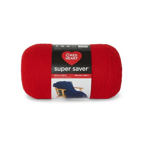 Red Heart® Super Saver®1000G Yarn, Acrylic #4 Medium, 35.3 oz/1000g, 1855 Yards