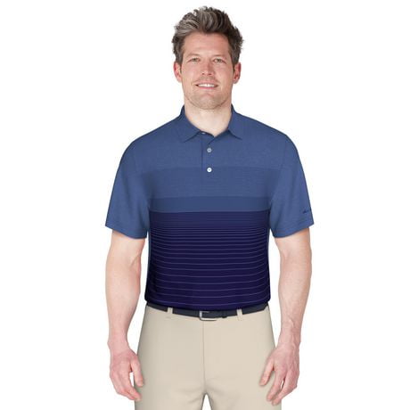 Ben Hogan Men's Heather Fading Front Panel Golf Polo Shirt, Ben Hogan Men's Golf Polo