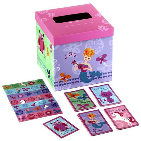Hallmark Girls' Valentine Cards and Mailbox for Classroom ...