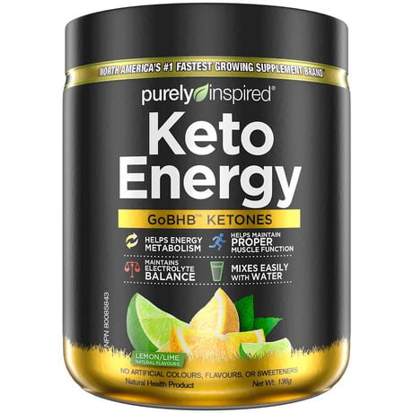 Purely Inspired Keto Energy, GoBHB Ketones, Lemon Lime 136g