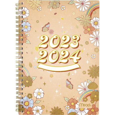 Mead® Small Retro Groove Orange 2024 Weekly/Monthly Academic Planner