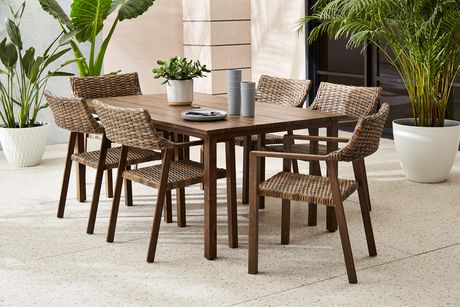 Hometrends Willow Springs Dining Set Canada - Faux Wood Tabletop Patio Dining Table